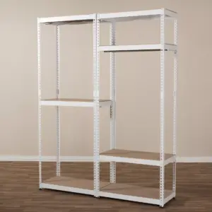 Gavin Metal 7 - Shelf Closet Storage Racking Organizer - White - Baxton Studio