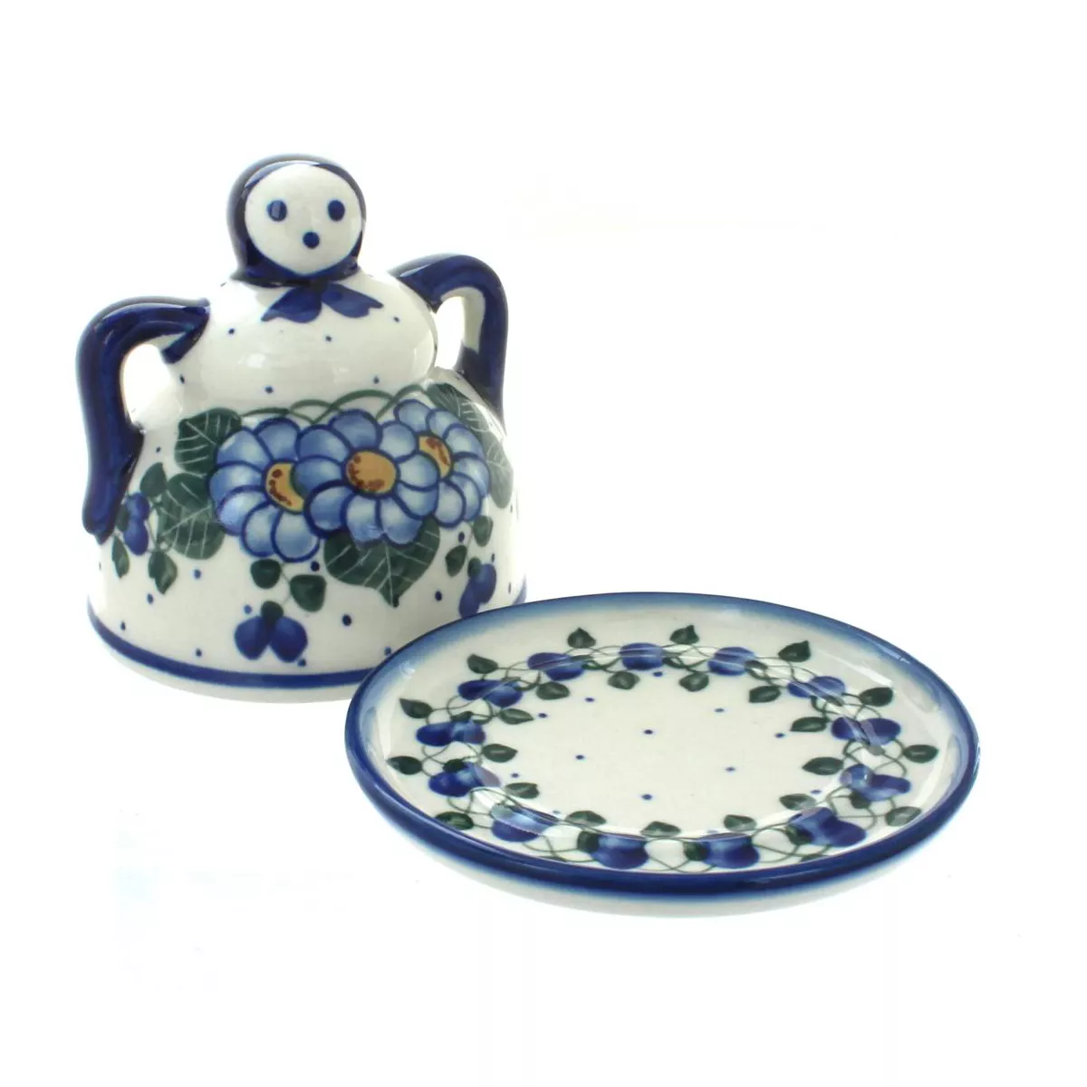 Blue Rose Polish Pottery Primrose Medium Cheese Lady