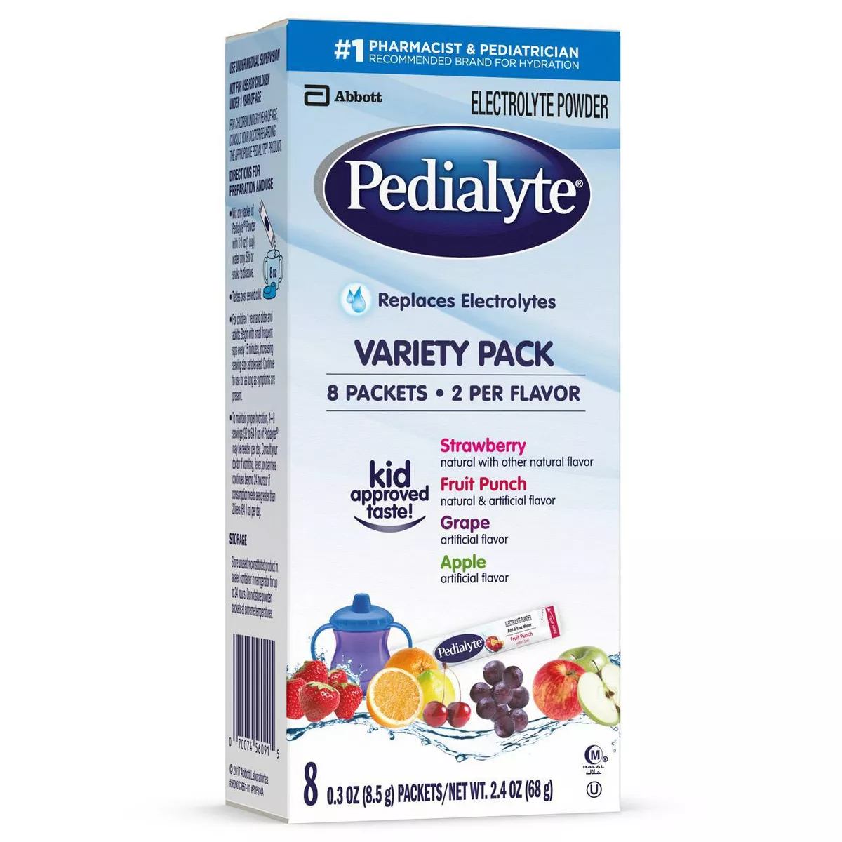 Pedialyte Electrolyte Powder Variety Pack - 2.4oz Total