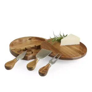 Acacia Round Cheese Board Set - Picnic Time
