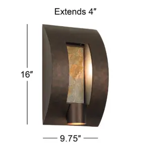 Franklin Iron Works Modern Outdoor Wall Light Fixture Bronze 16