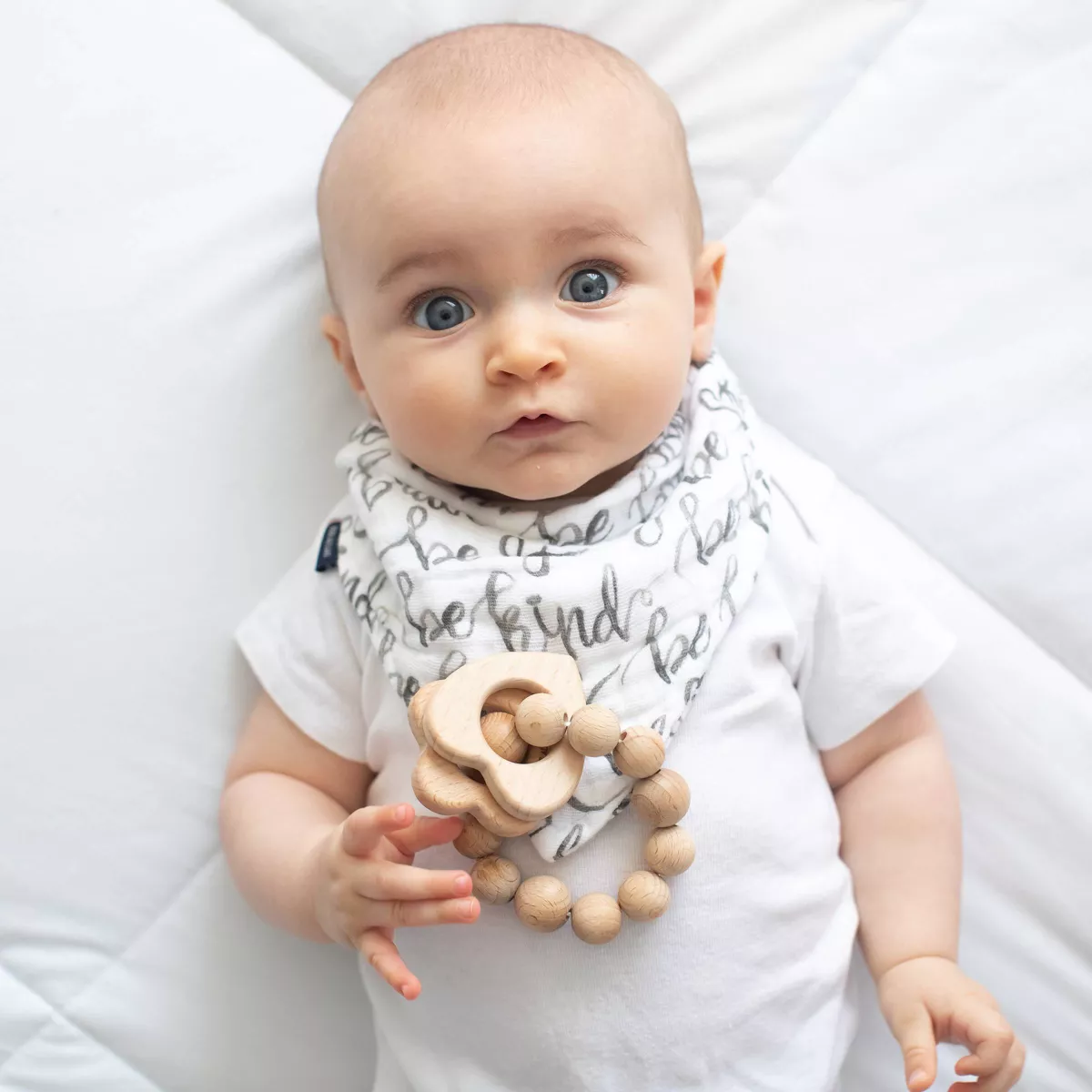Bebe au Lait Wooden Teethers - Heart Flower