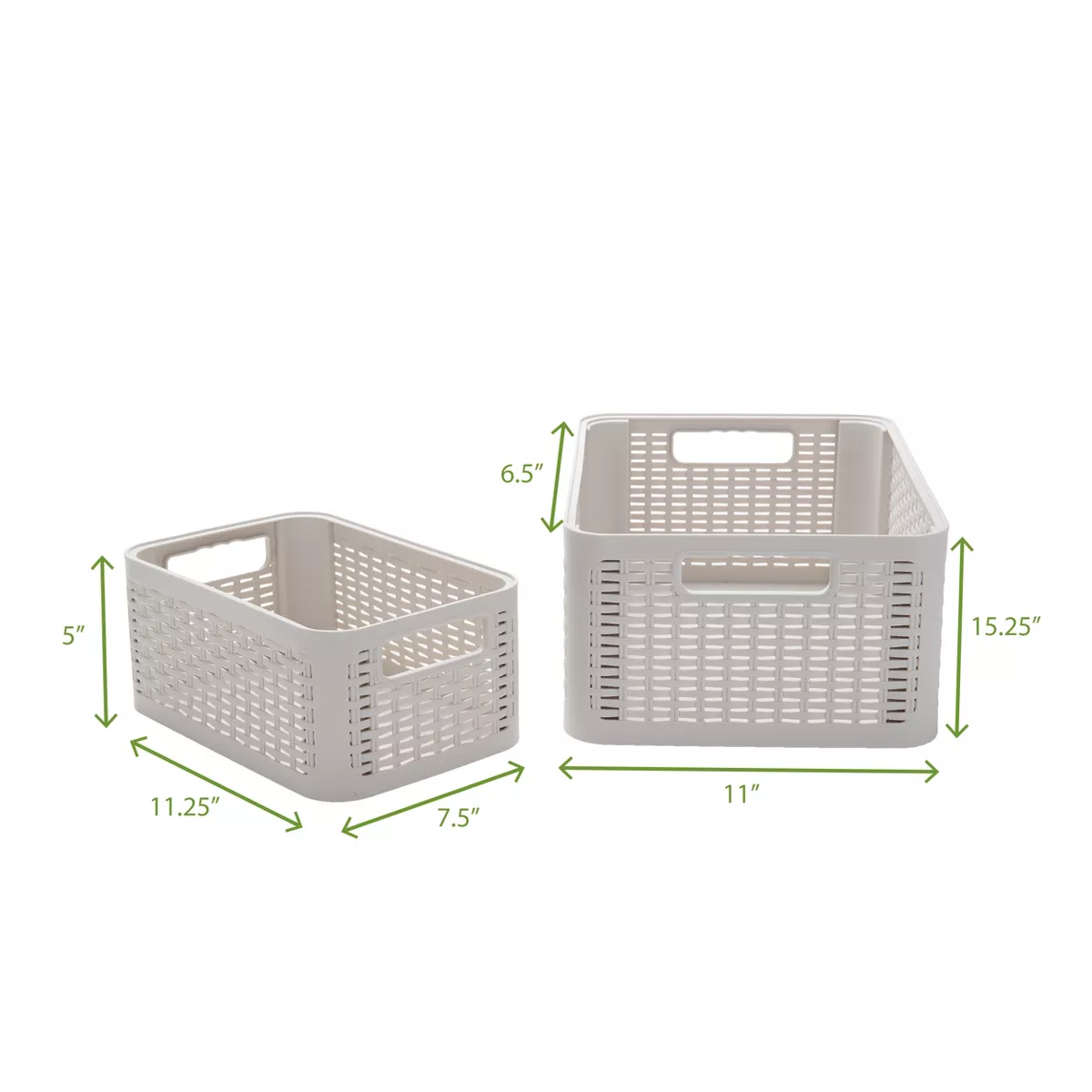 Mind Reader 2-Tier Stackable Storage Containers, Off-White