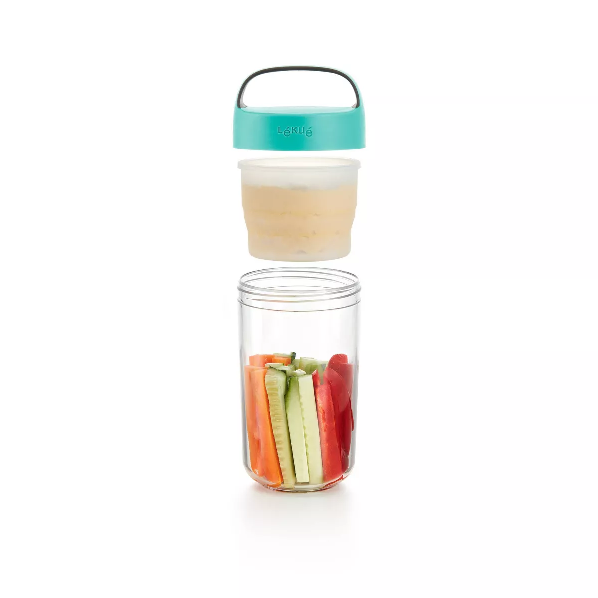 Lekue 20oz To Go Jar - Turquoise