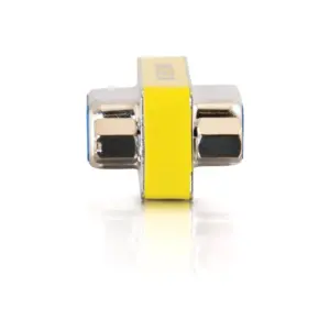 C2G DB9 F/F Mini Gender Changer (Coupler) - 1 x DB-9 Female Serial - 1 x DB-9 Female Serial - Silver, Yellow