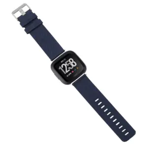 Insten Canvas Woven Fabric Band for Fitbit Versa 2 / 1 / Lite / SE, Replacement Strap, Navy Blue