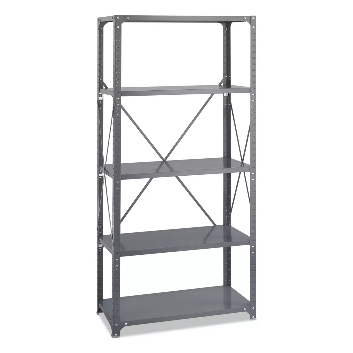 Safco Commercial Steel Shelving Unit Five-Shelf 36w x 18d x 75h Dark Gray 6266