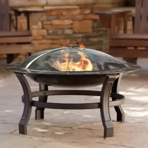 John Timberland Iron Outdoor Fire Pit Round 30