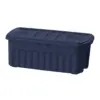 Rubbermaid Roughneck 50 Gallon Rugged Stackable Storage Tote Container, Dark Indigo Metallic (8 Pack)