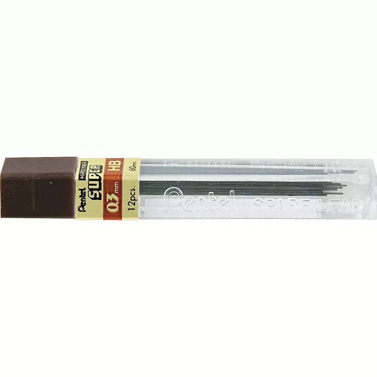 Pentel Super Hi-Polymer Lead Refills 0.3mm HB Black 12/Pack 300HB