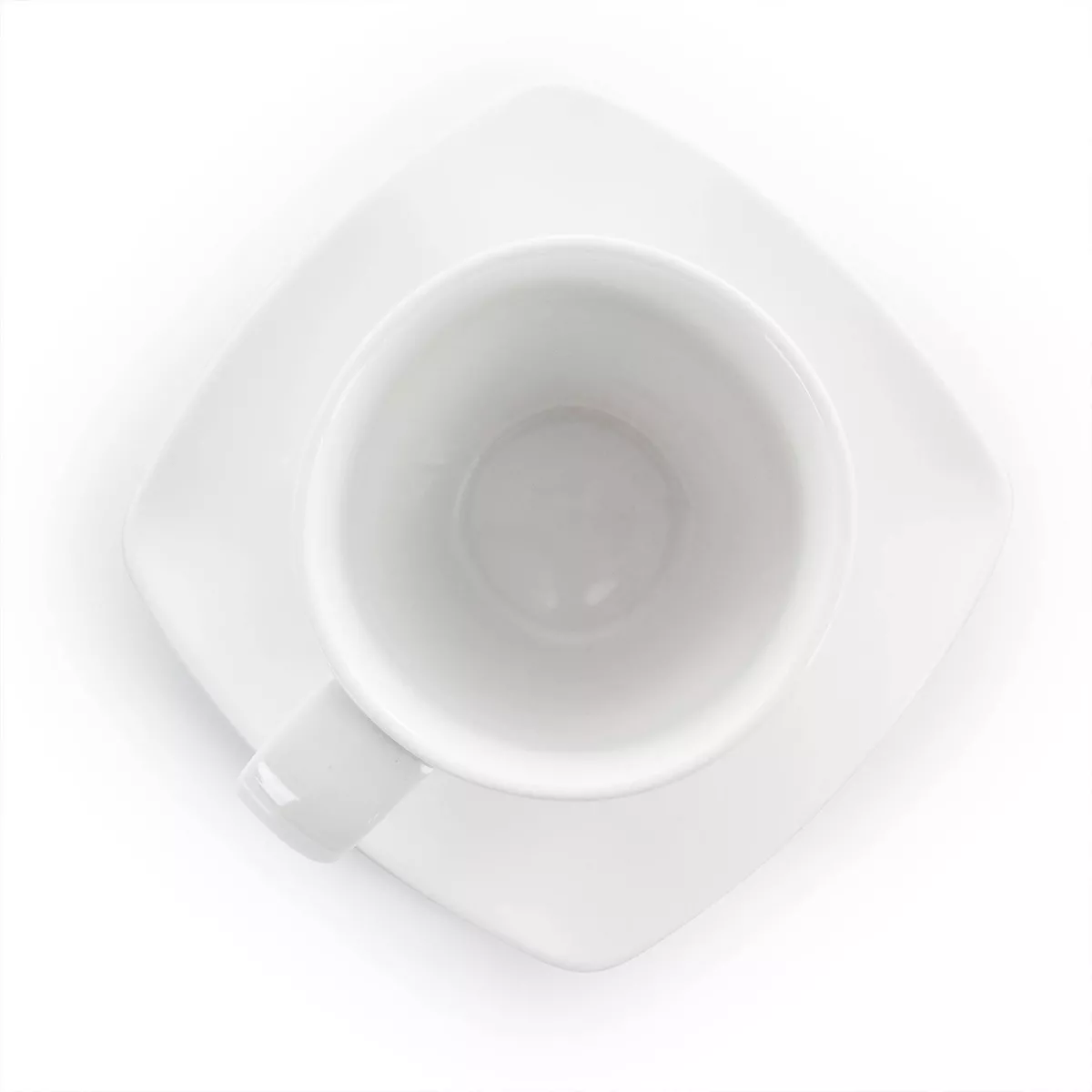 10oz 12pc Porcelain Market Square Cup and Saucer Set White - Elama