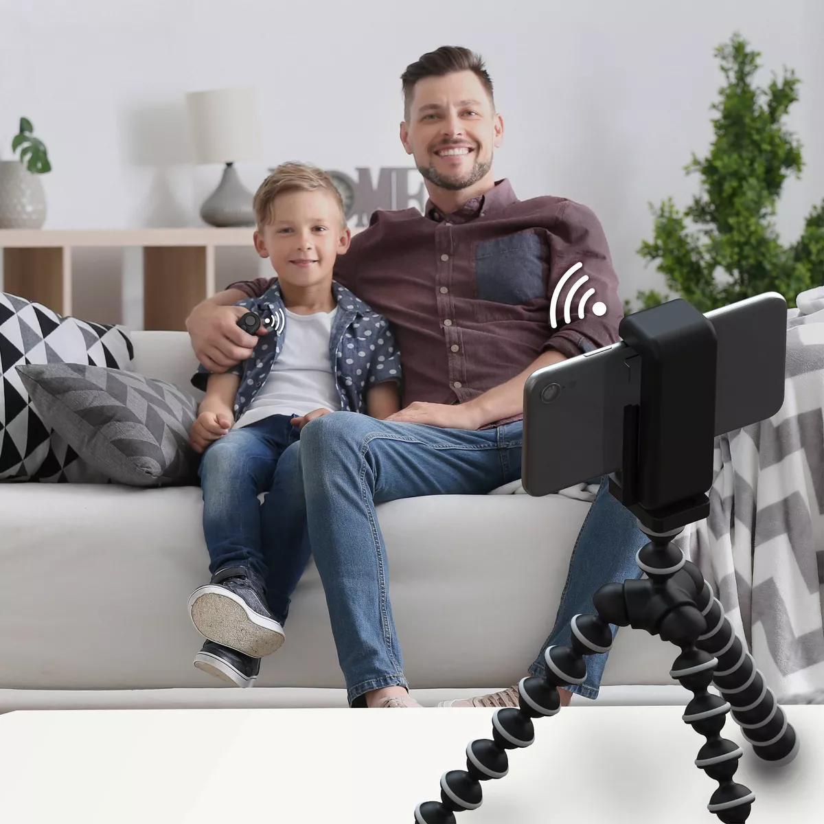 Tzumi ONAIR Selfie Tripod Stick with Flexible Smartphone Stand - Black