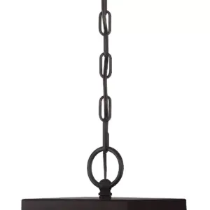 Possini Euro Design Rustic Outdoor Ceiling Light Hanging Bronze Wood 14 1/2