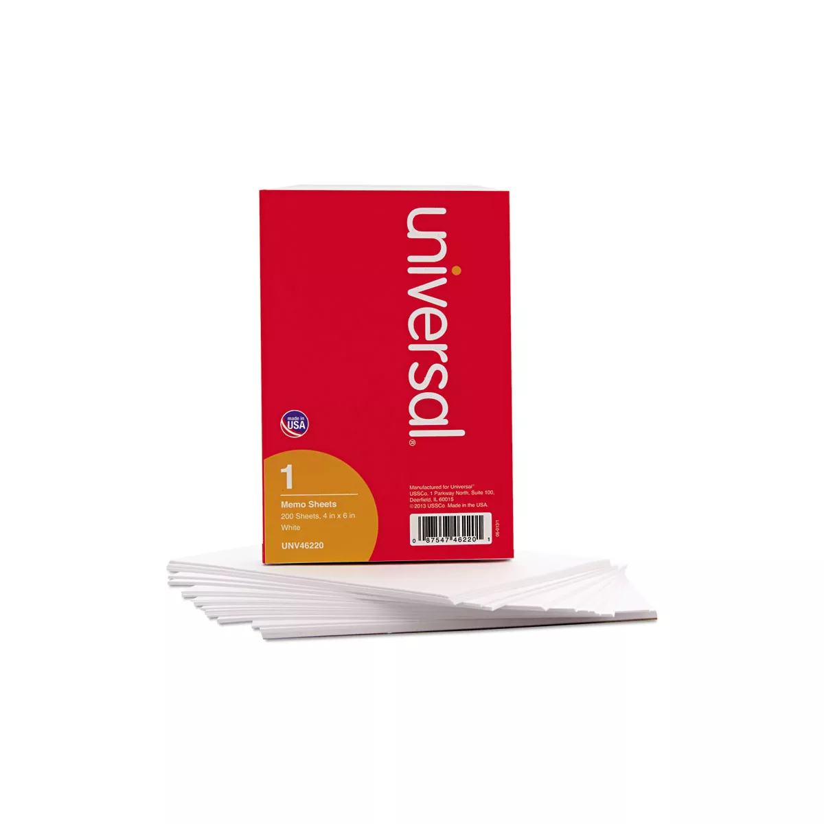 UNIVERSAL Loose Memo Sheets 4 x6 White 200 Sheets/Pack 46220