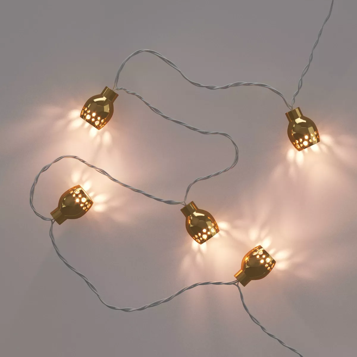 10ct Incandescent Mini Outdoor Lantern String Lights Gold - Opalhouse™