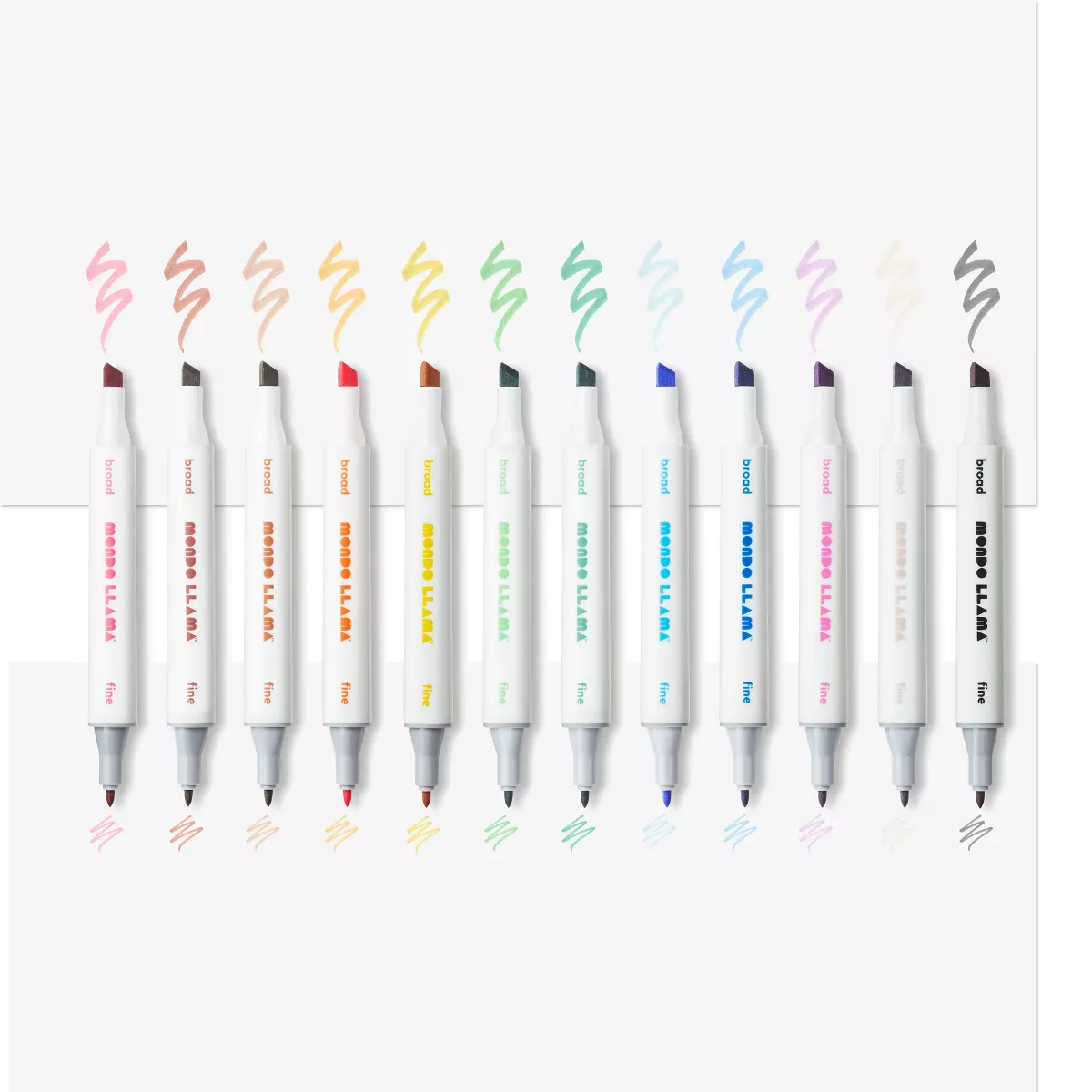 12ct Alcohol Markers Broad & Fine Dual-Tip - Mondo Llama™