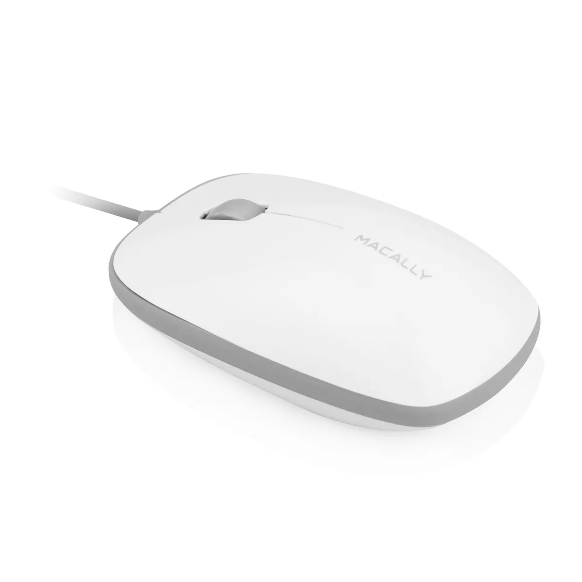 Macally Wired USB-A Optical Mouse With Smooth Soft Keys and Scroll Wheel