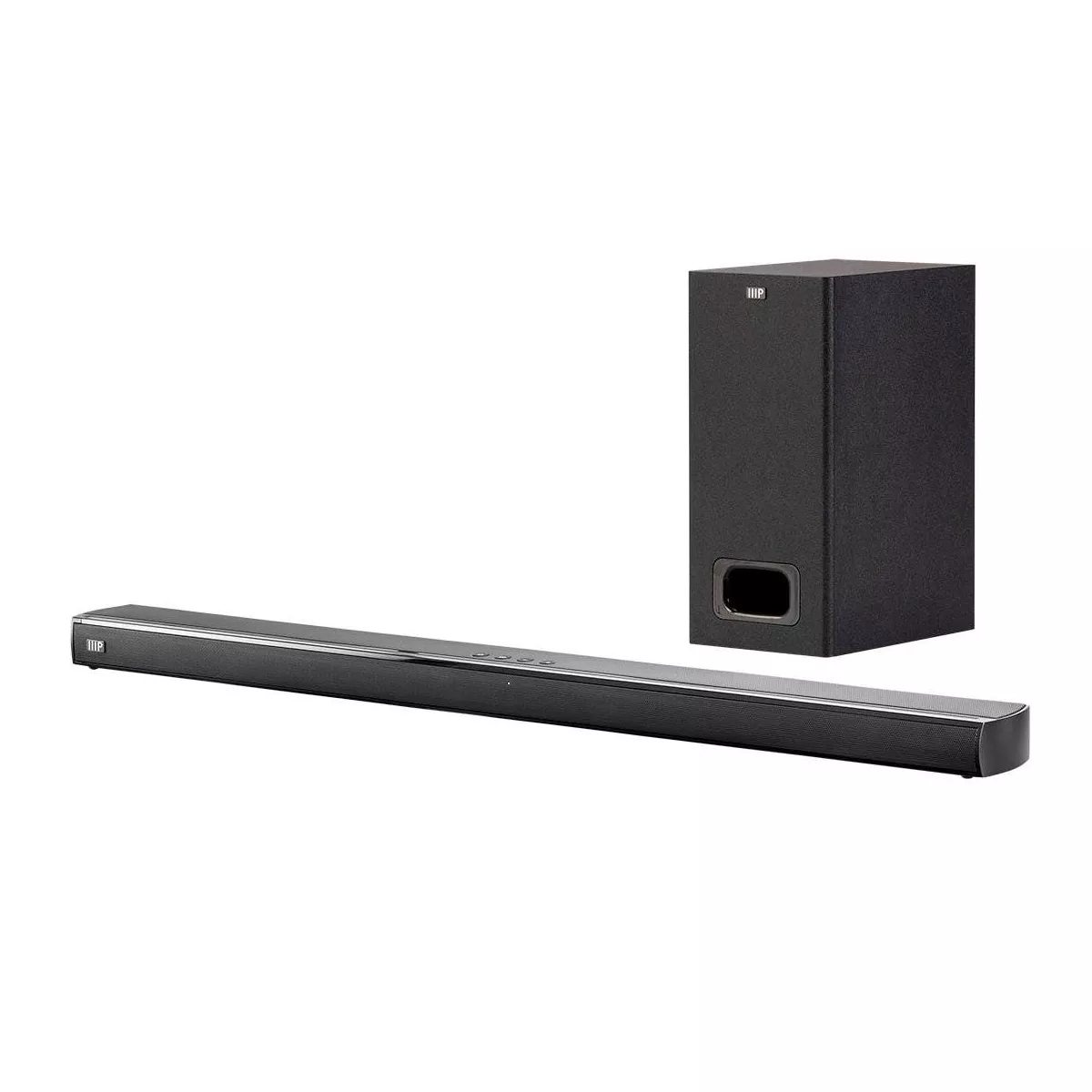 Monoprice SB-200SW Premium Slim Soundbar With Wireless Subwoofer HDMI ARC, Bluetooth, Optical, And Coax Inputs