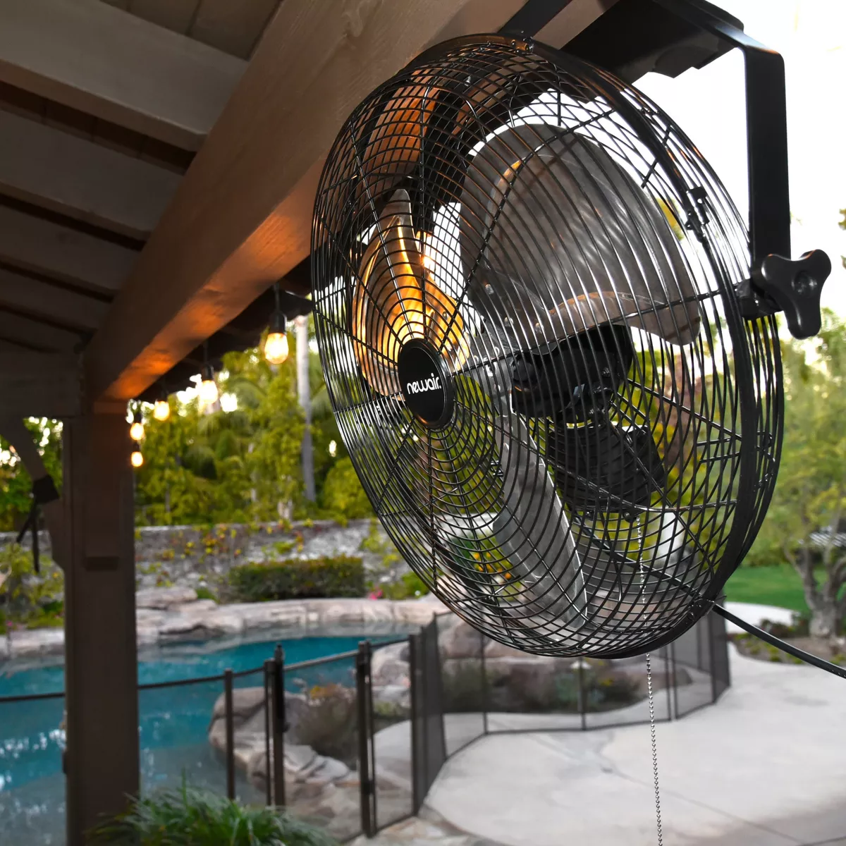 NewAir 18” Outdoor High Velocity Wall Mounted Fan with 3 Fan Speeds and Adjustable Tilt Head