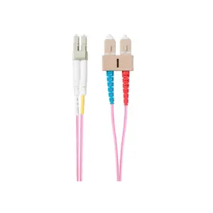 Monoprice Fiber Optic Cable - 1 Meter - Purple | OM4, LC/ST, Multi Mode Duplex, (50/125 Type) - Entegrade Series