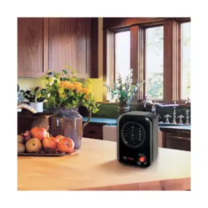 Lasko 100 MyHeat Small Portable Personal Electric 200 Watt Ceramic Space Heater with Overheat Protection for Office Desk and Home, Black (2 Pack)