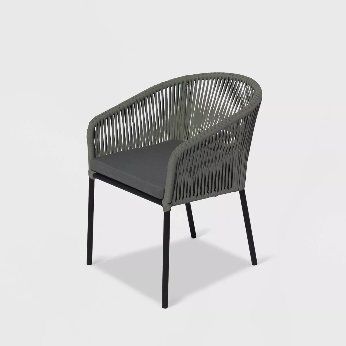 Osborne 2pk Aluminum Outdoor Dining Chairs Set with Cushions - Black - Courtyard Casual