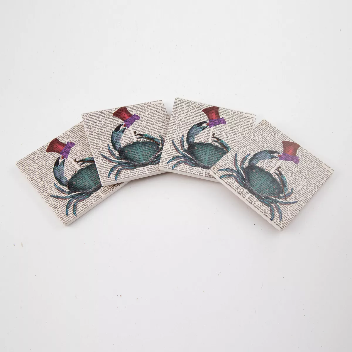 Thirstystone Fishing Lines Coasters Set of 4 - The Dandy Crab