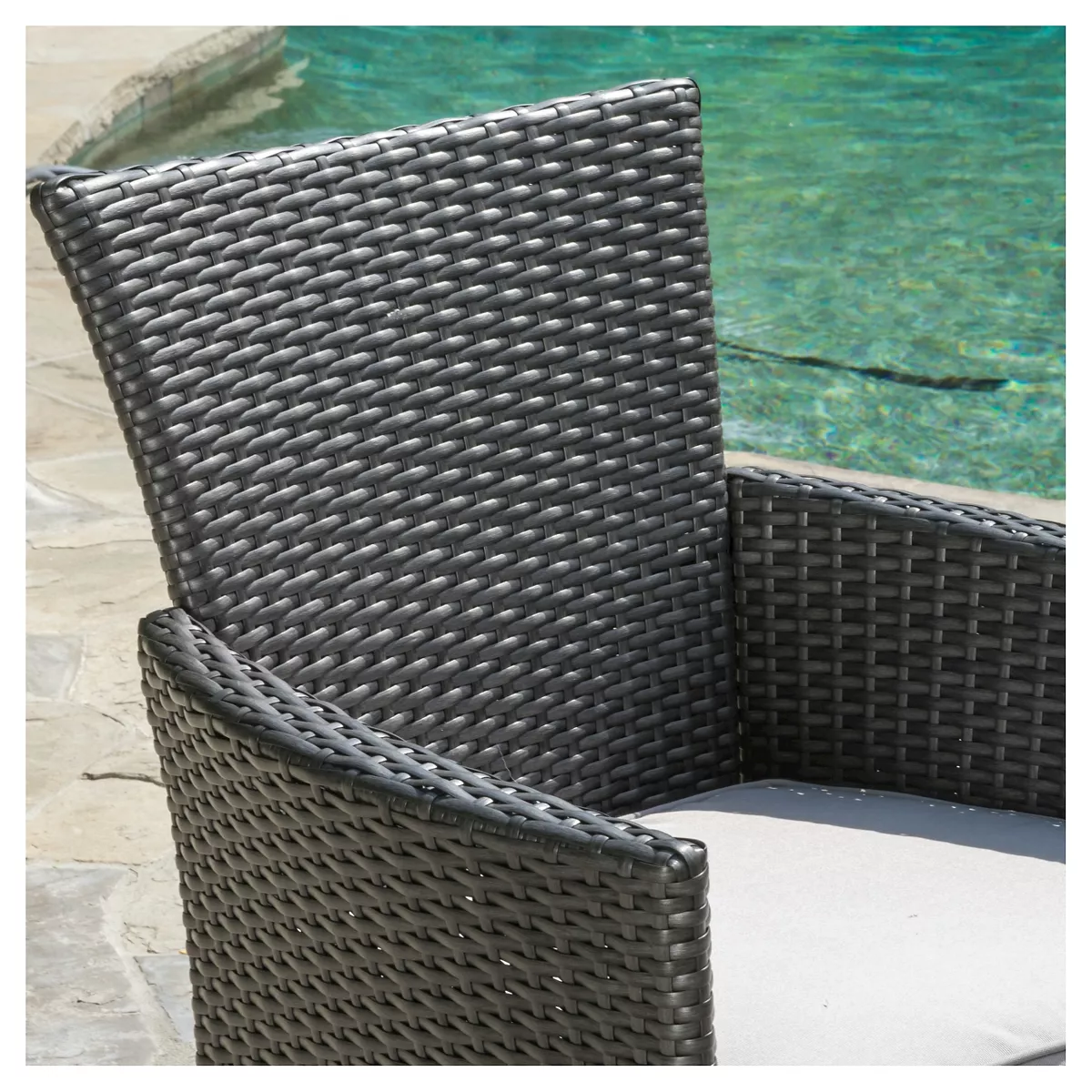 Malta Set of 4 Wicker Patio Dining Chair with Cushions - Gray - Christopher Knight Home