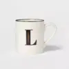 16oz Stoneware Monogram L Mug White - Threshold™