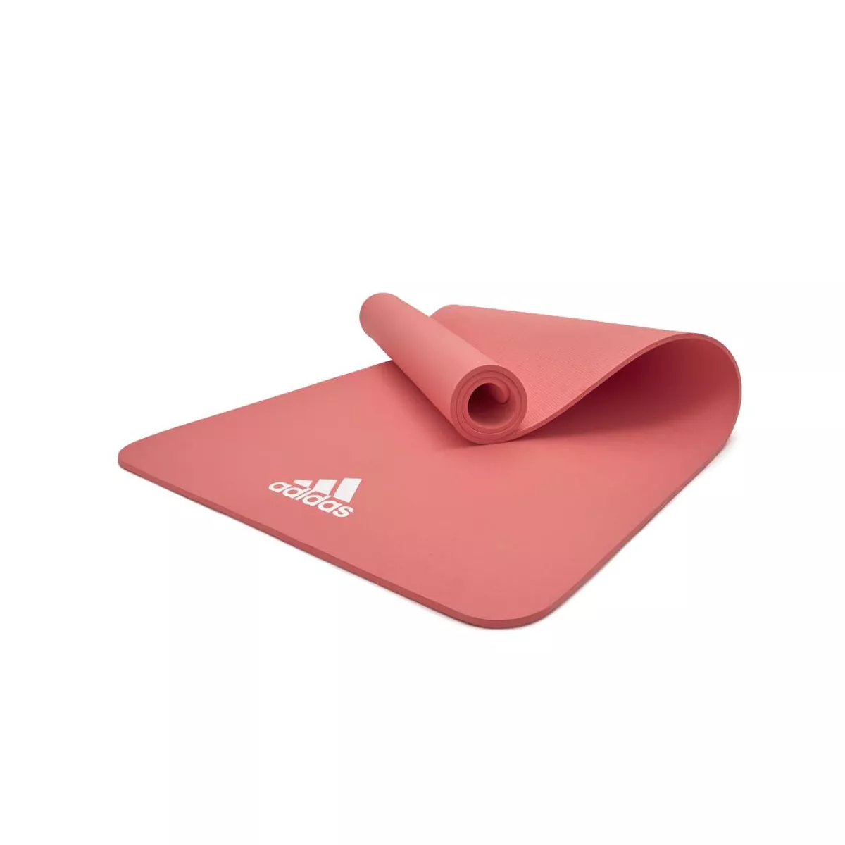 Adidas ADYG-10100PK Universal Exercise Roll Up Slip Resistant Fitness Pilates and Yoga Mat, 8mm Thick, Glow Pink