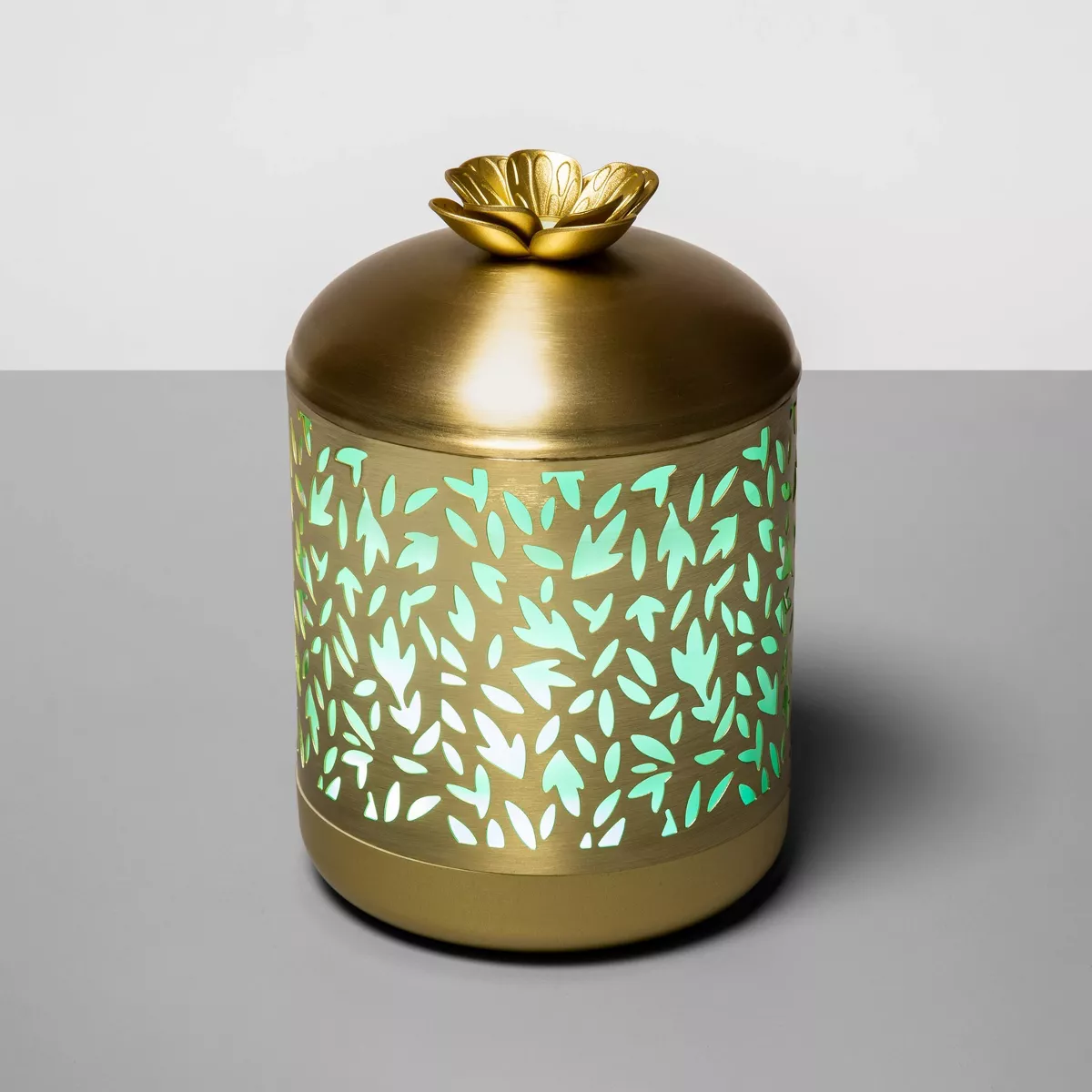 200ml Metal Flower Cutout Color-Changing Oil Diffuser Gold - Opalhouse™