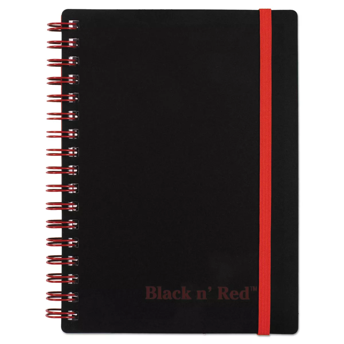 Black n' Red Twin Wire Poly Cover Notebook Legal Ruled 5 7/8 x 4 1/8 White 70 Sheets F67010