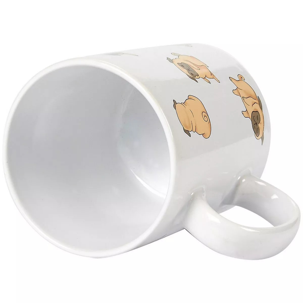 Blue Panda White Ceramic Smiling Pug Coffee Mug Stoneware Tea Cup Large 16 oz Novelty Gift