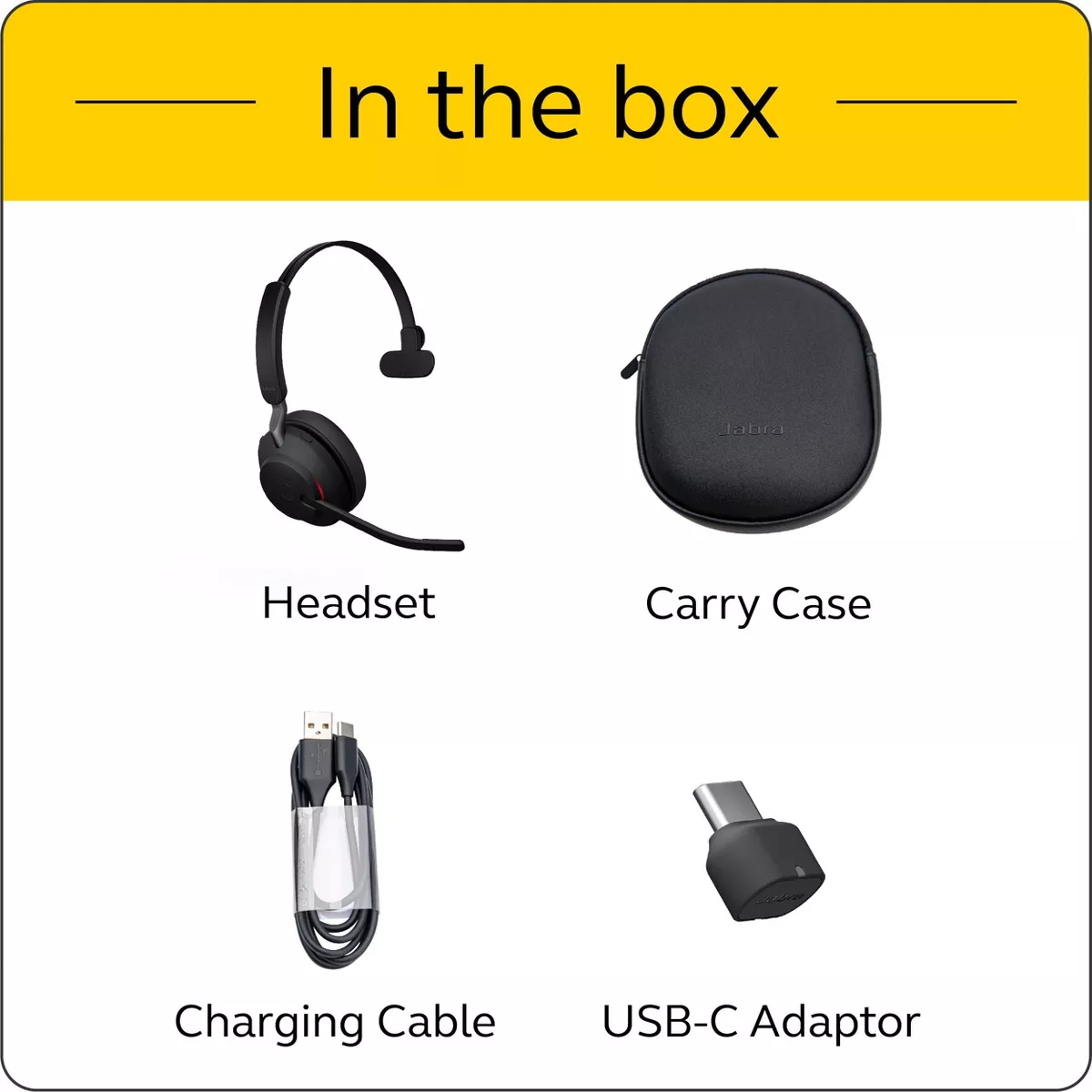 Jabra Evolve2 65 USB-C MS Mono -Black Wireless Headset / Music Headphones