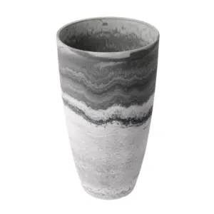 Algreen 43429 Acerra 12 Inch Diameter x 20 Inch Tall Curved Yard and Patio Vase Garden Flower Plant Planter Pot, Marble