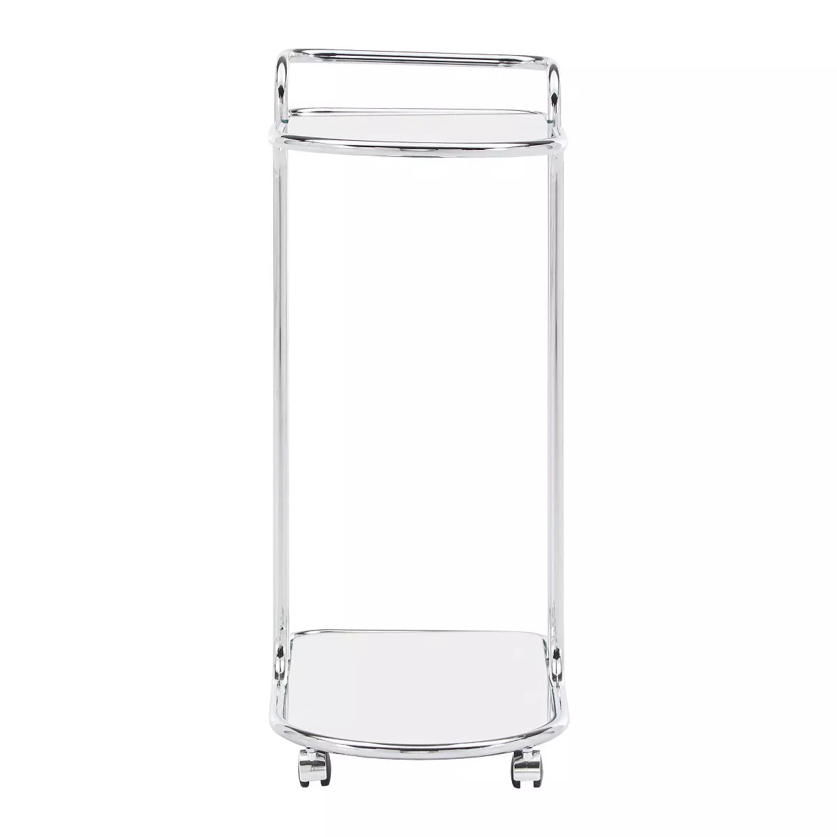 Bedford Chrome Finish Round Edge Bar Cart Silver - Inspire Q