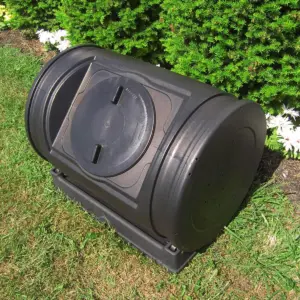 Good Ideas Compost Wizard Jr Outdoor Garden Compost Bin Container, Black