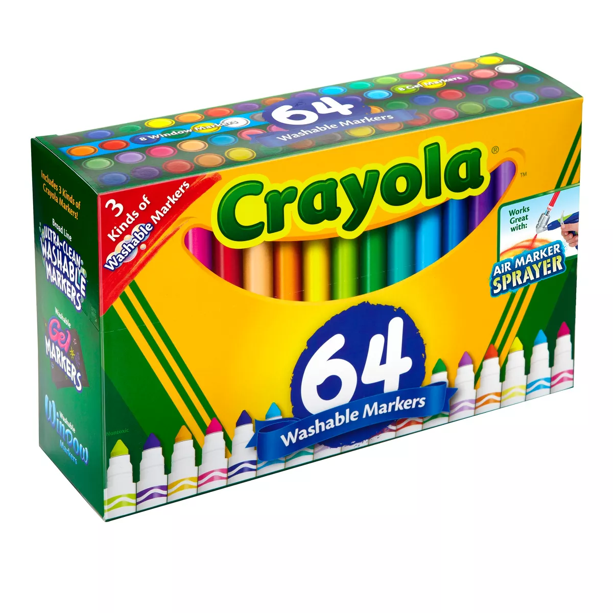 Crayola 64ct Broad Line Markers with Gel & Window Markers