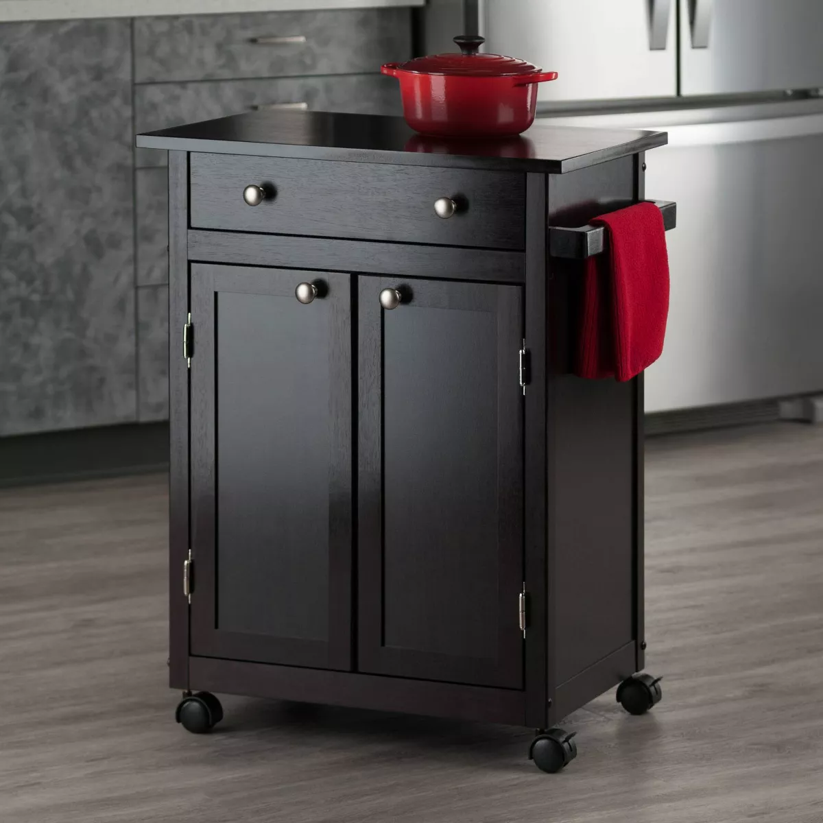 Savannah Kitchen Cart Wood/Coffee - Winsome