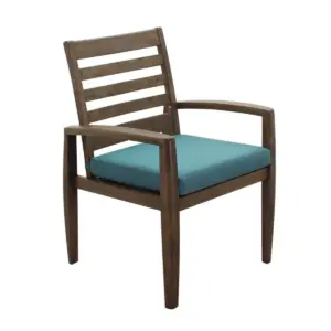 Avalon FSC Teak Arm 2pk Dinning Chairs - Gray - Courtyard Casual