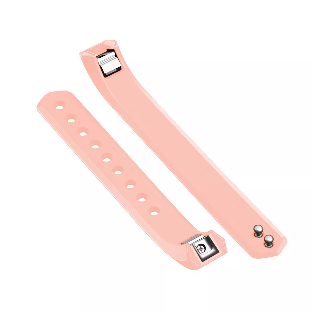 Zodaca For Fitbit Alta - Large L Size TPU Rubber Wristband Replacement Sports Watch Wrist Band Strap w/ Clasp - Pink