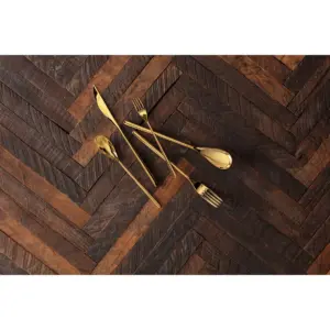 5pc Stainless Steel Dragonfly Silverware Set Gold - Fortessa Tableware Solutions