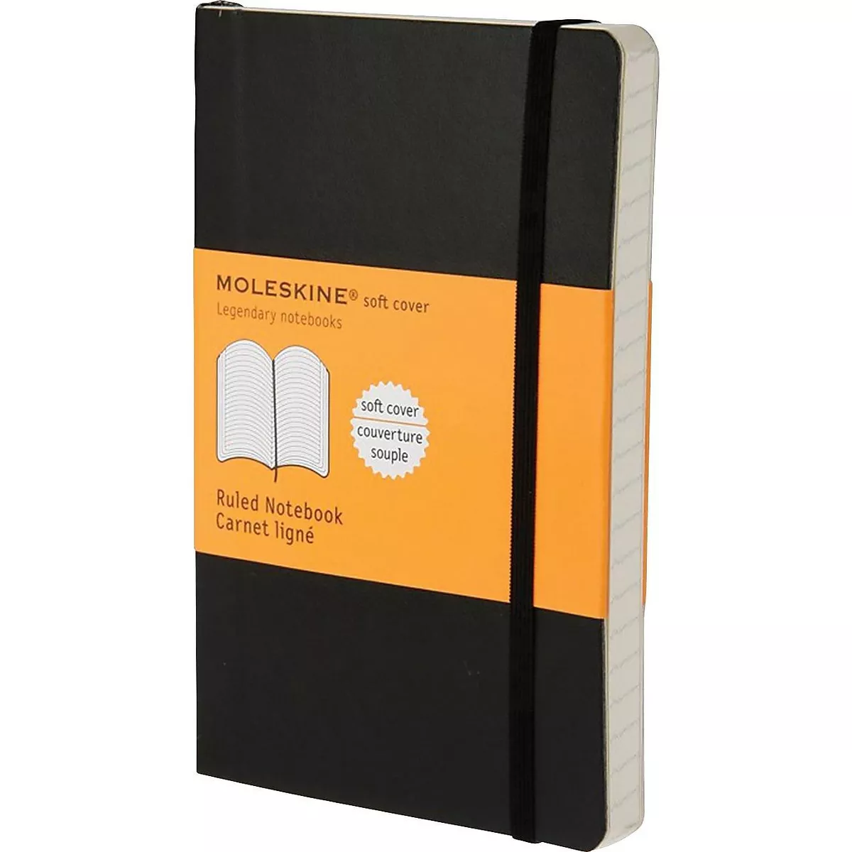 Moleskine Classic Softcover Notebook Ruled 5 1/2 x 3 1/2 Black Cover 192 Sheets MS710