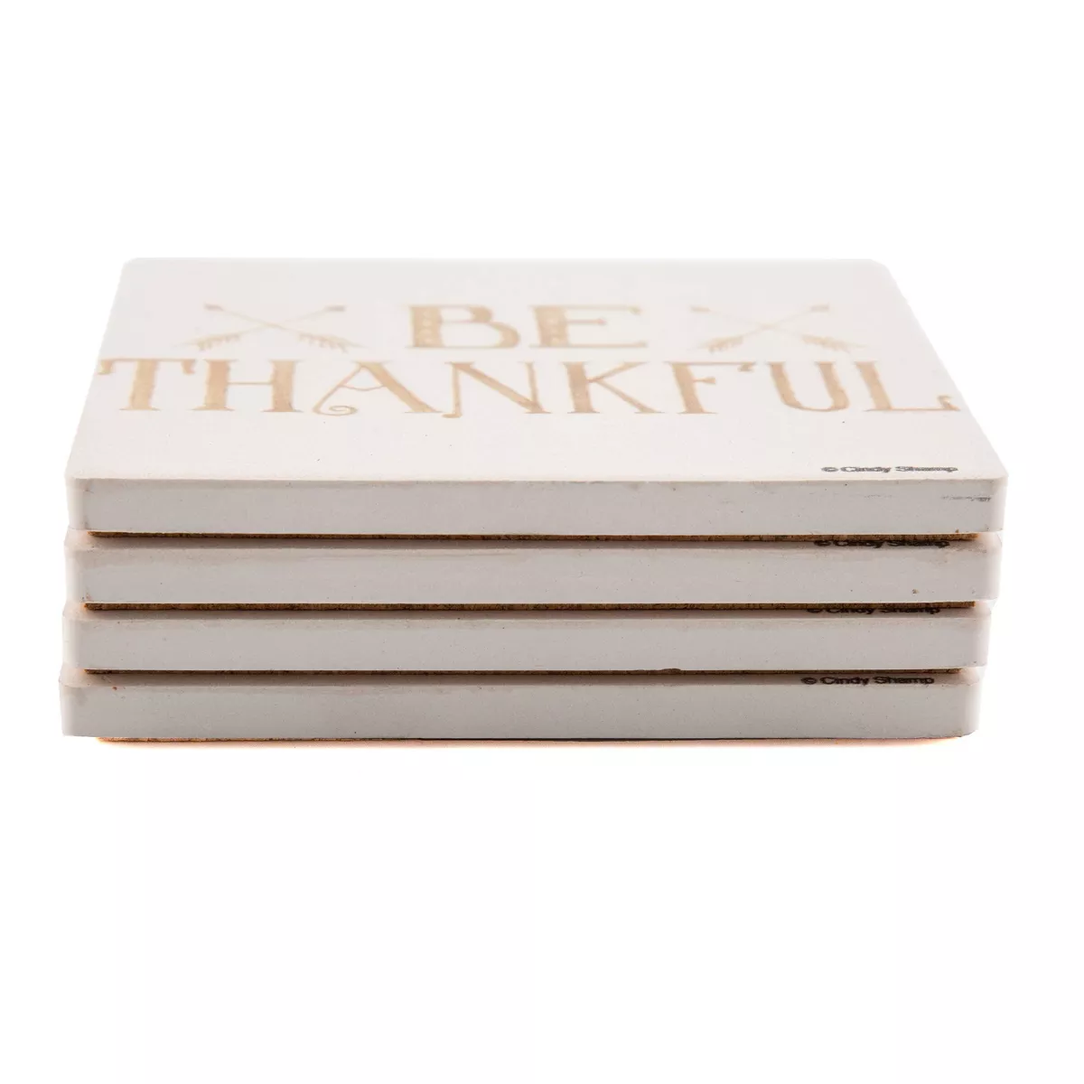 4pk Ceramic Be Thankful Arrow Print Coasters - Thirstystone