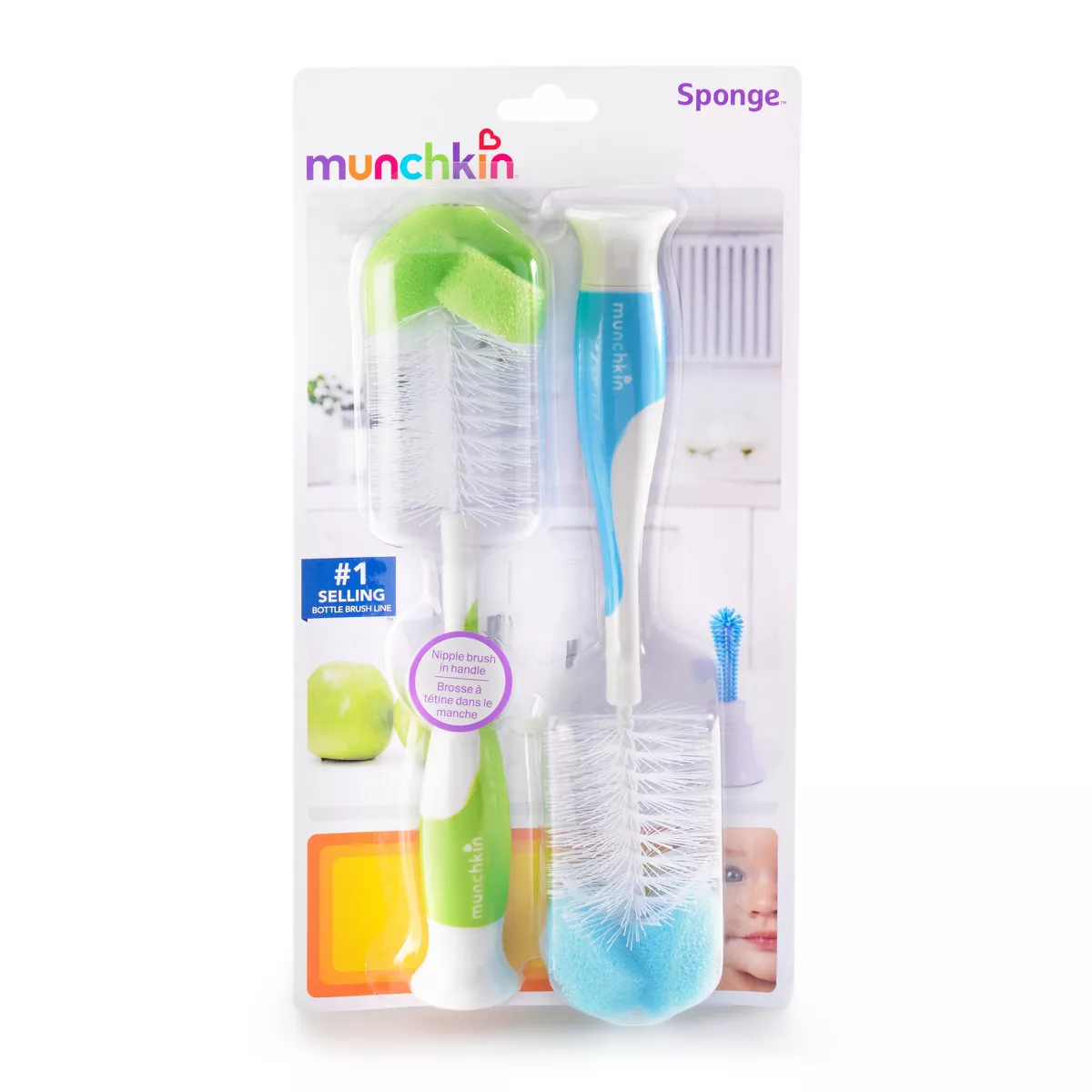Munchkin Sponge Bottle Brush - 2pk