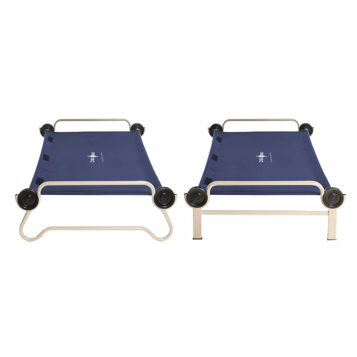 Disc-O-Bed XL Cam-O-Bunk Bench Bunked Organizers Double Camping Cot, Navy Blue