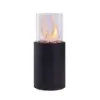 8.25"x19.25" Ventless Smokeless Glass & Black Metal Column Tabletop Fire Pit - Dayna B.