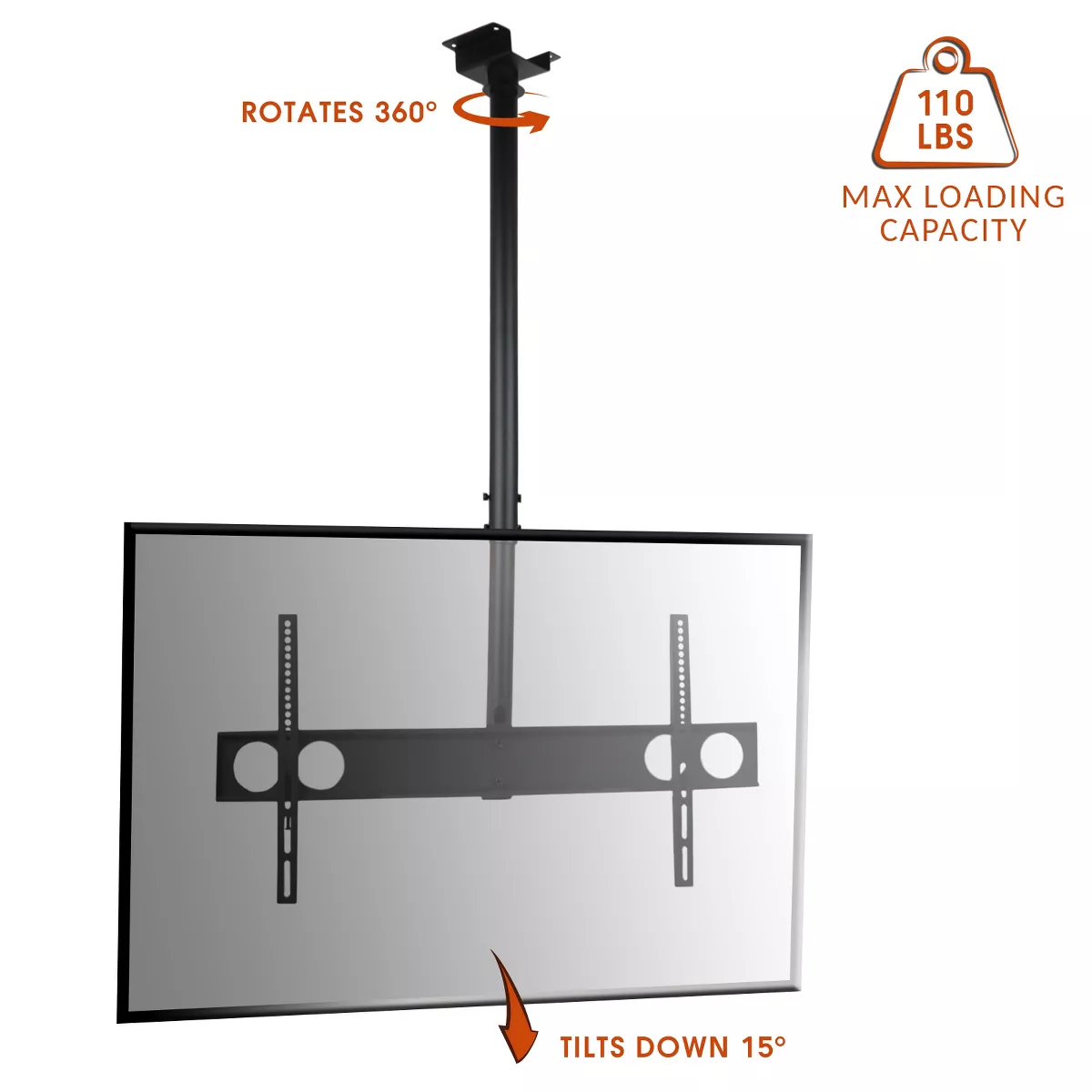 MegaMounts Heavy Duty Tilting Ceiling Television Mount
