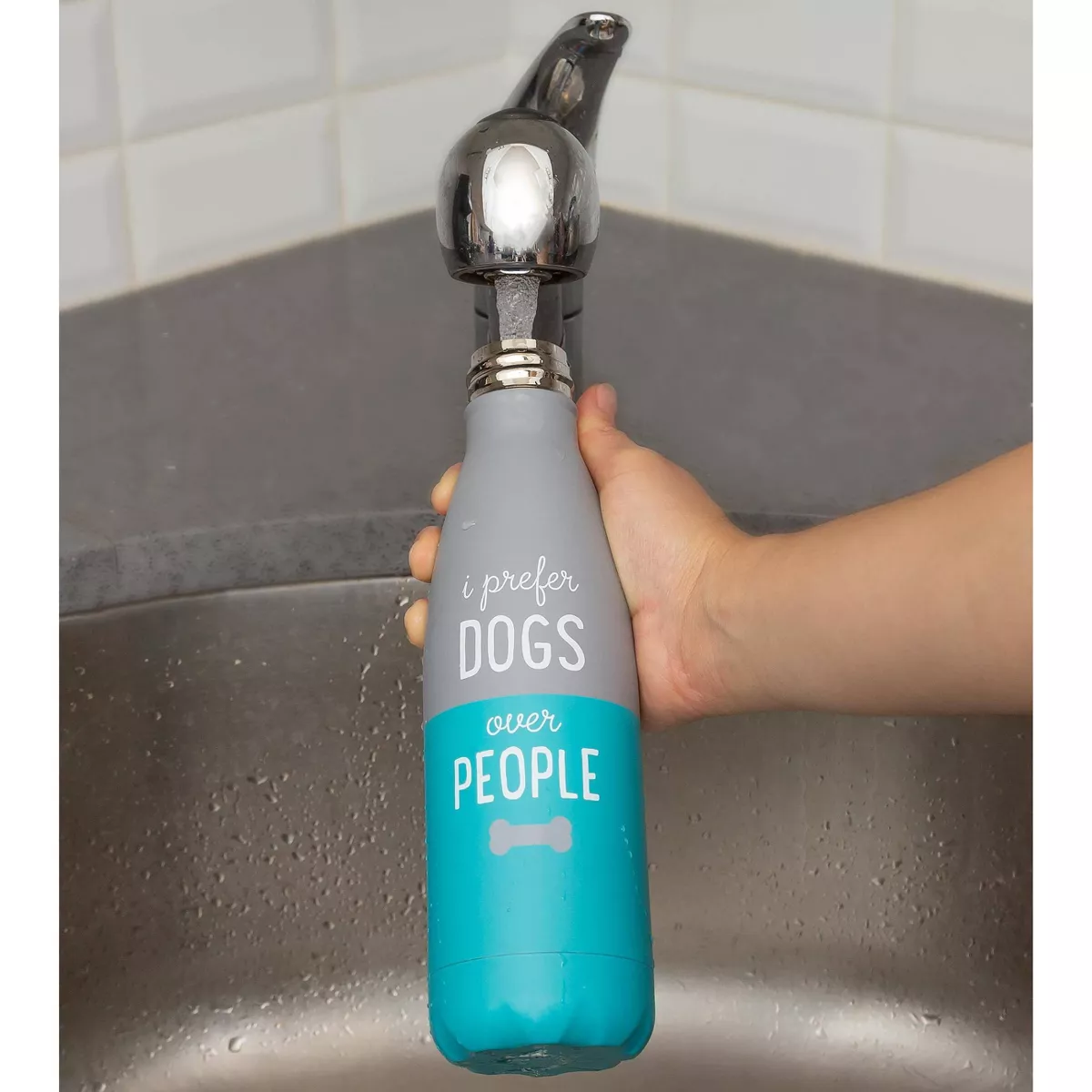 Pearhead Water Bottle - I Prefer Dogs Over People - 17oz