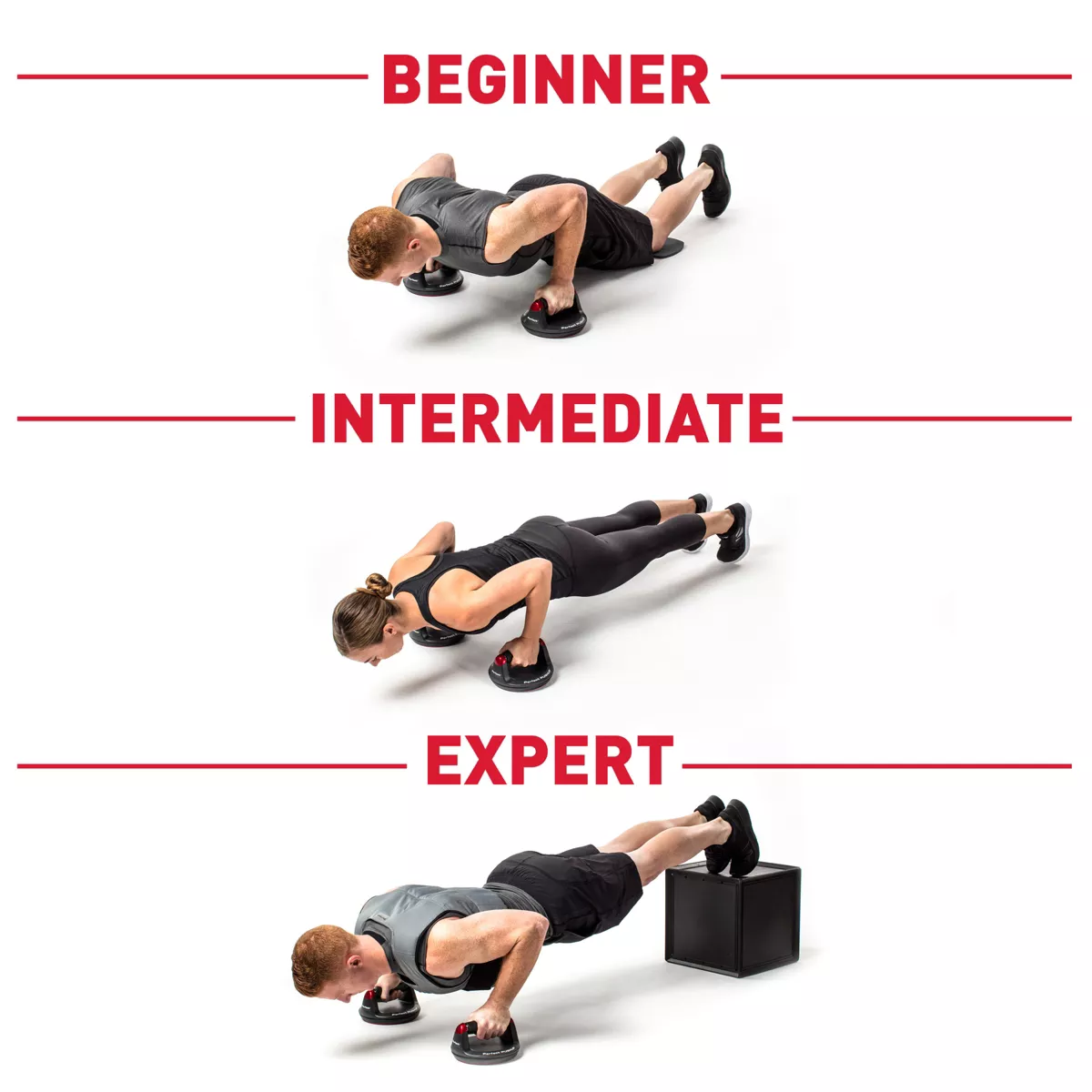 Perfect Fitness Push-Up Elite - Black/Red